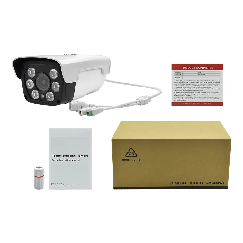 

People Counting IP Camera PoE IR 30M 4X Optical Zoom Mask/Motion Detection Smart Exception Alarm StarLight Video Surveillance