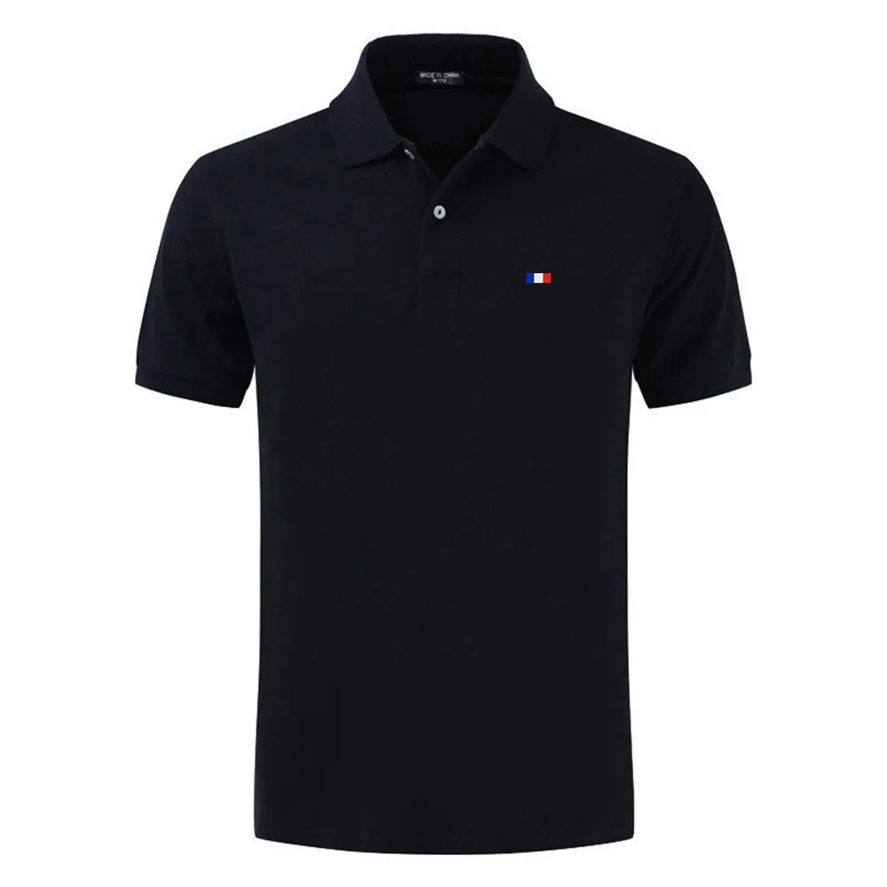 Мужская летняя рубашка-поло из 100% хлопка Повседневная с коротким рукавом модные