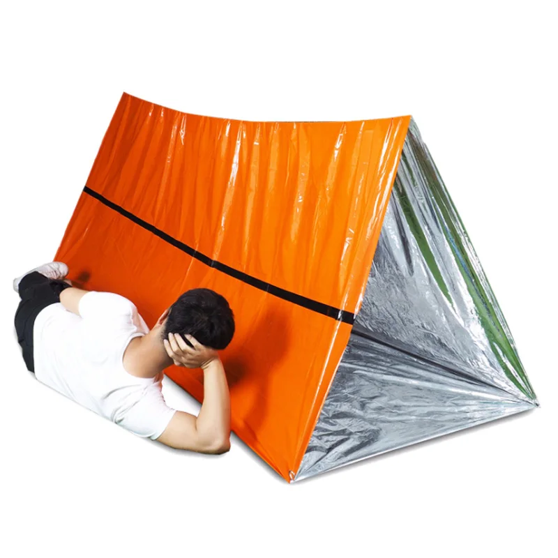 Портативное водонепроницаемое алюминиевое золотистое одеяло из фольги