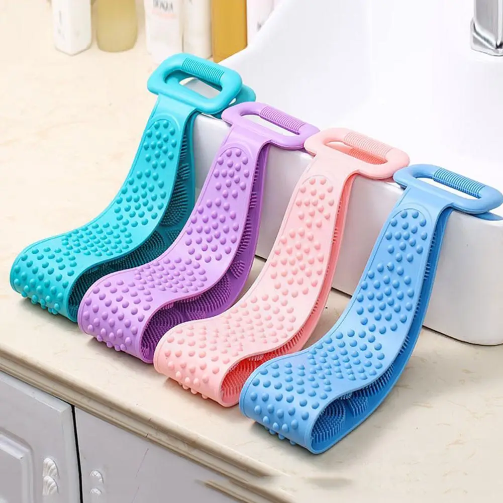 

Bath Towel Silicone Back Rub Bath Brush Bath Belt Bathroom Tools Scrub Bath Men For Women Clean Belts A4B4