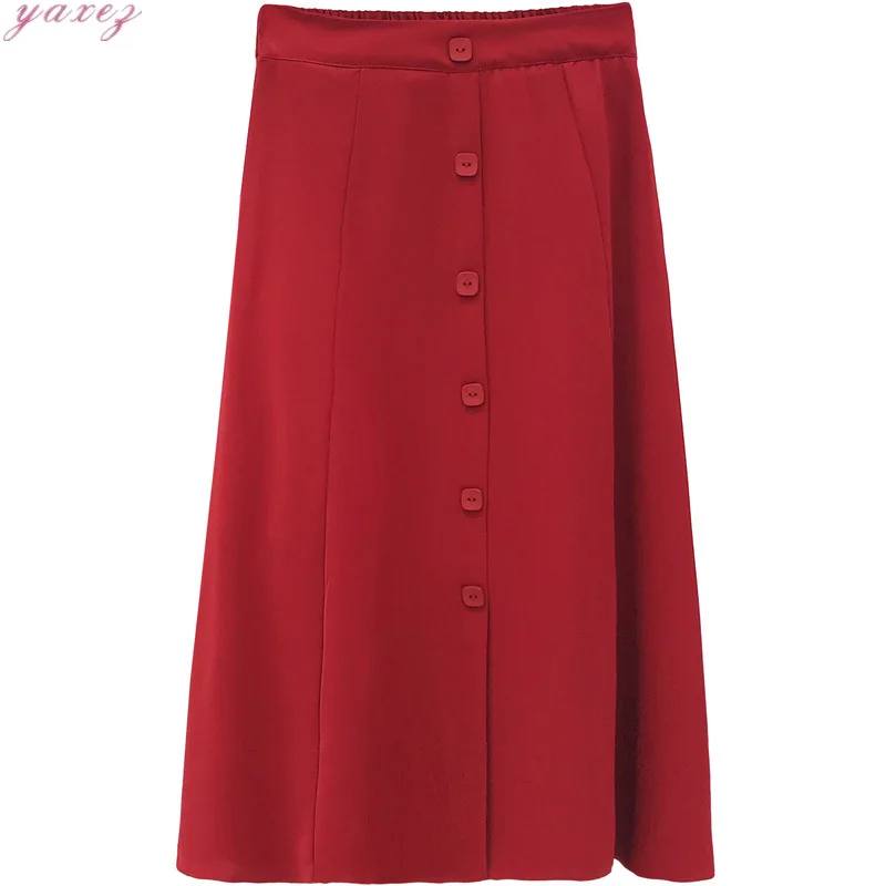 Женская юбка с высокой талией длинная летняя свободная тонкая одношаговая