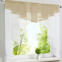 tulle kitchen curtain for window balcony rome pleated design stitching colors voile sheer drape white yarn curtains short