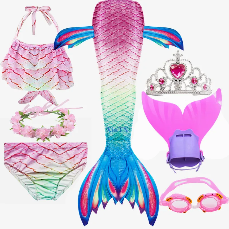 Популярный детский женский костюм Русалочки с хвостом русалки моноластом