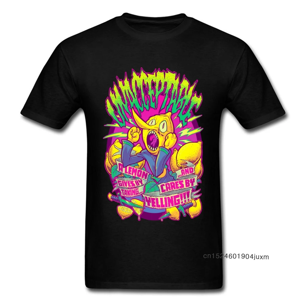 Хлопковая футболка для мужчин забавная с рисунком lemonсхватывания недопустимая 3D