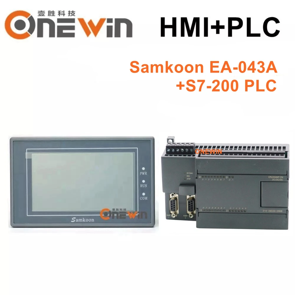 Samkoon EA 043A HMI Сенсорный экран 4 3 дюйма и S7 200 series PLC плата промышленного управления