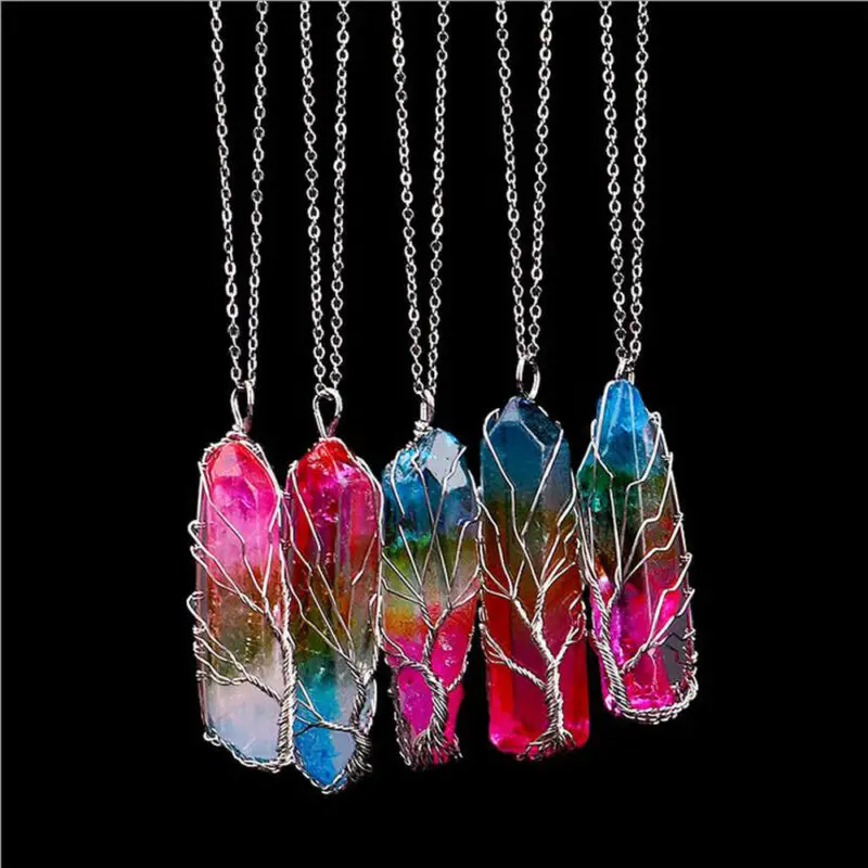 1 шт. лидер продаж шестигранная колонна Кварцевые ожерелья подвески модное