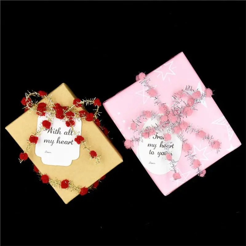 

Glitter Tinsel Pom Poms Iron Wire Ribbon Metallic Garland DIY Gift Wrapping Festival Party Christmas Tree Decorations