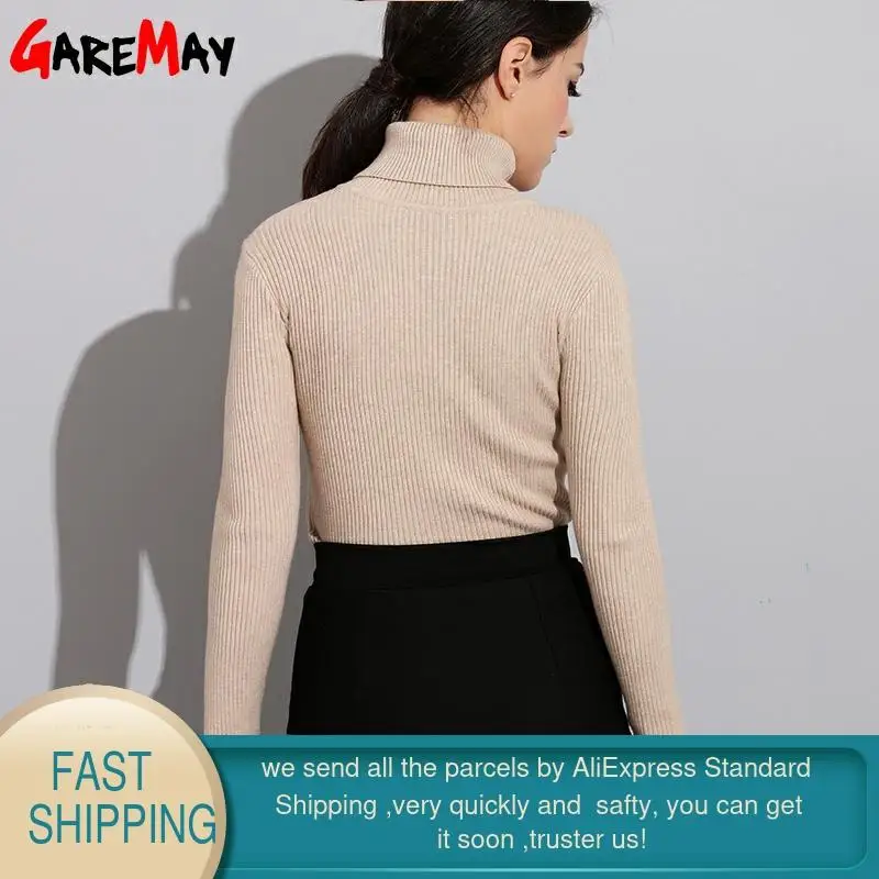 Женский свитер с высоким воротником теплый базовый толстый вязаный кашемировый