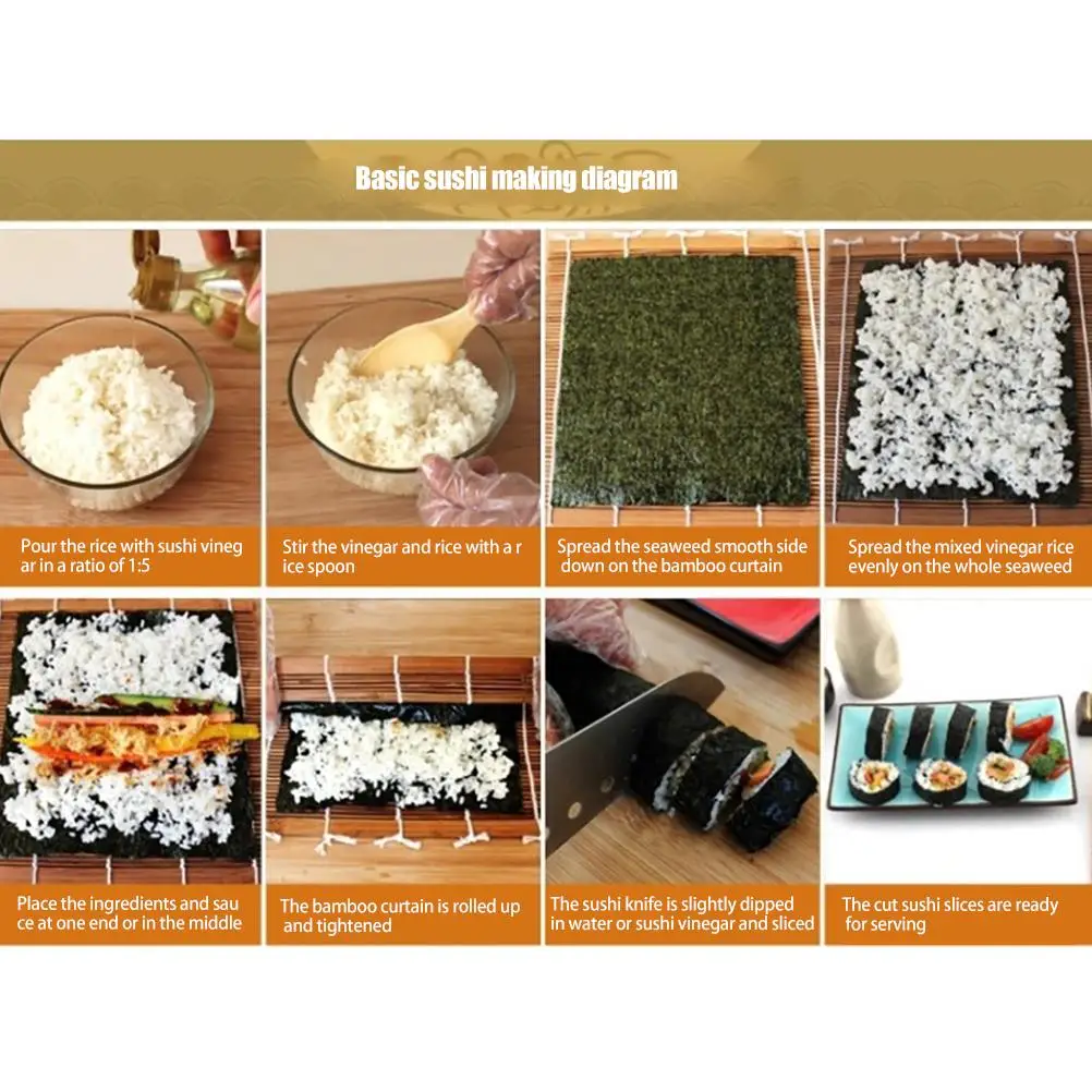 

DIY Sushi Bento Accessories Sushi Mold Onigiri Rice Ball Food Press Sushi Maker Mold Set Sushi Kit Sushi Rolls Tool