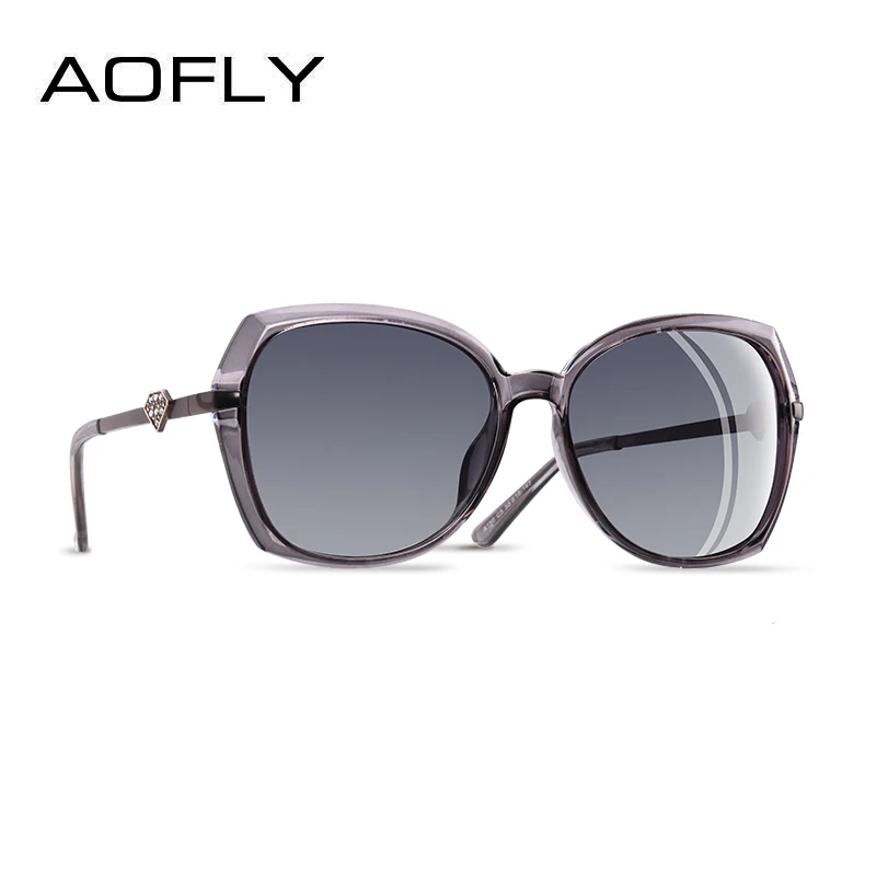 C4Gray AOFLY фирменный дизайн, модные поляризованные солнцезащитные очки для женщин, роскошные женские солнцезащитные очки в форме бриллиантов, женские градиентные оттенки, UV400 - Цвет линз: C4Gray