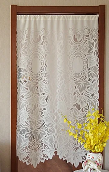 Pattern A Junwell белые жаккардовые занавески для окон, дверные занавески, тюлевые занавески для кухни, занавески для окон, 1 шт - Цвет: Pattern A