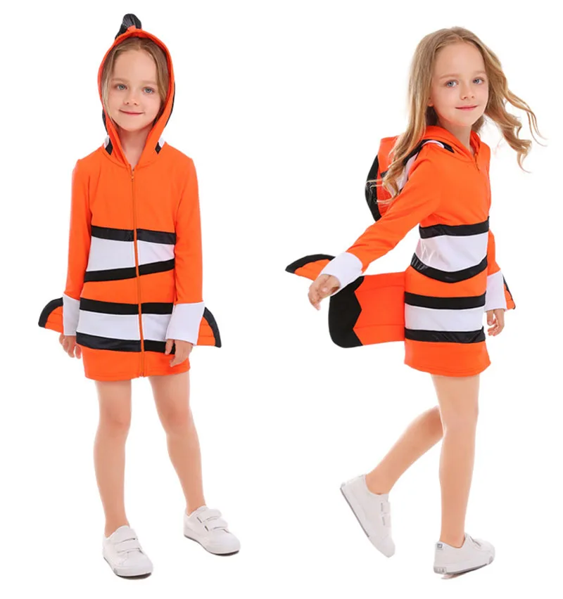 Карнавальный костюм на Хэллоуин Косплэй смешные рыбы рыба клоун Немо Милый