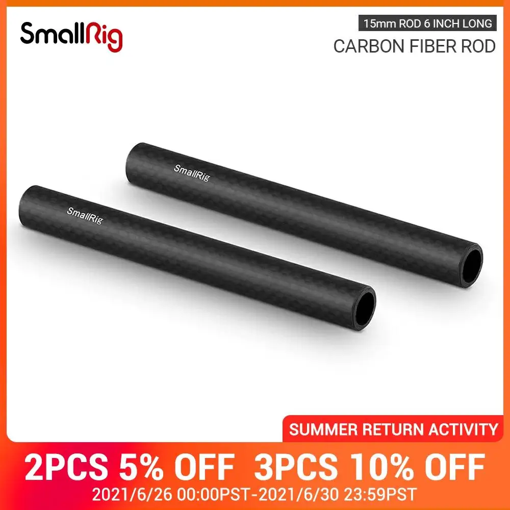 SmallRig 6 дюймовый длинный 15 мм стержень из углеродного волокна для миллиметровой