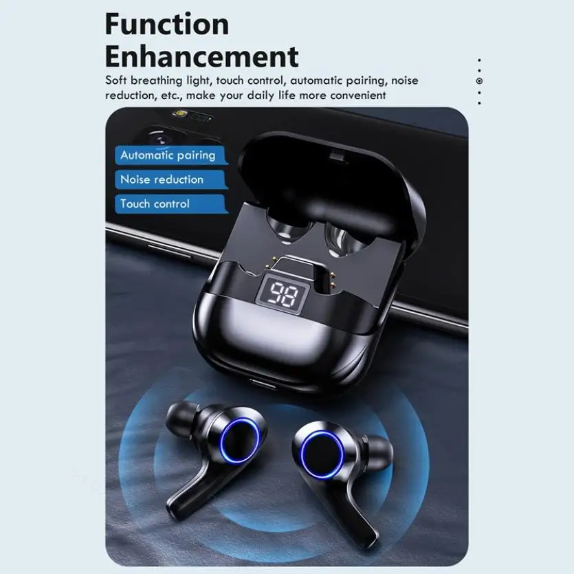 Wireless Headphones with Microphones TWS Bluetooth Earphones Sports Waterproof Headsets Touch Control Earbuds for Phone | Электроника