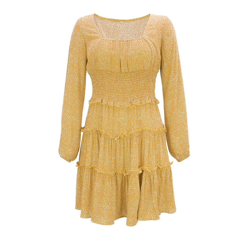 

Summer Dress Sexy 2020 Cross-Border Autumn and Winter Fashion Brand Women's Long-Sleeved Dress Wholesale Robe