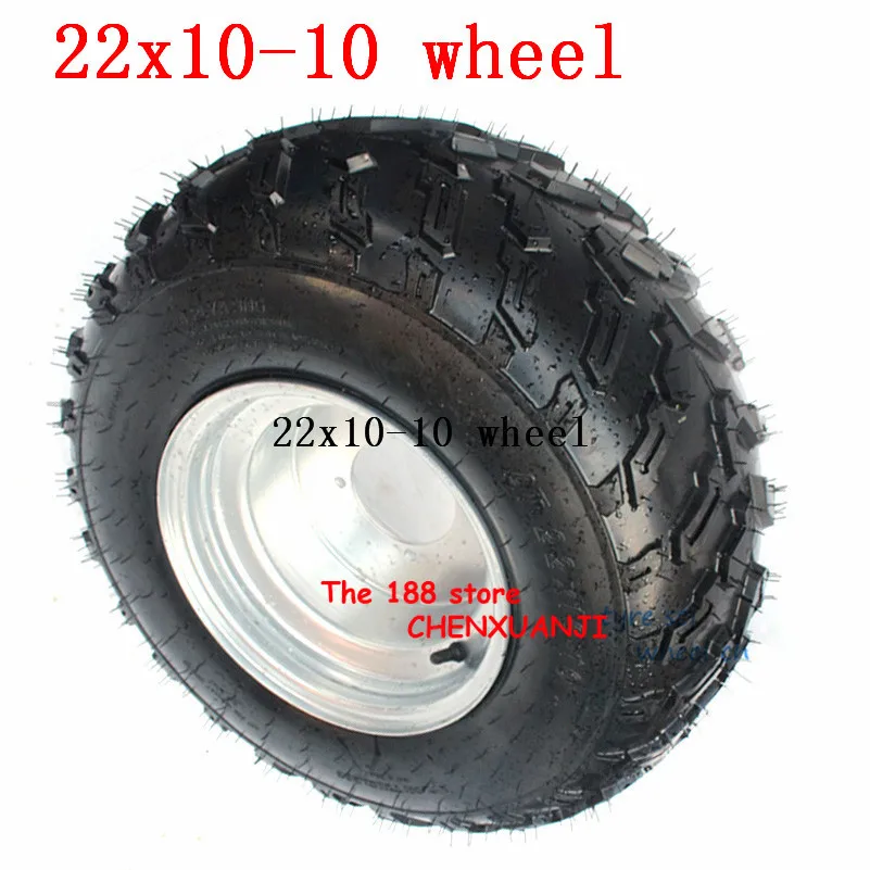 

22x10-10 Inch Tubeless Tyre with Rim for Quad Chinese Off-Road 4-wheel Go-kart Motorcycle Motocross 22x10.00-10 ATV Wheel Tire