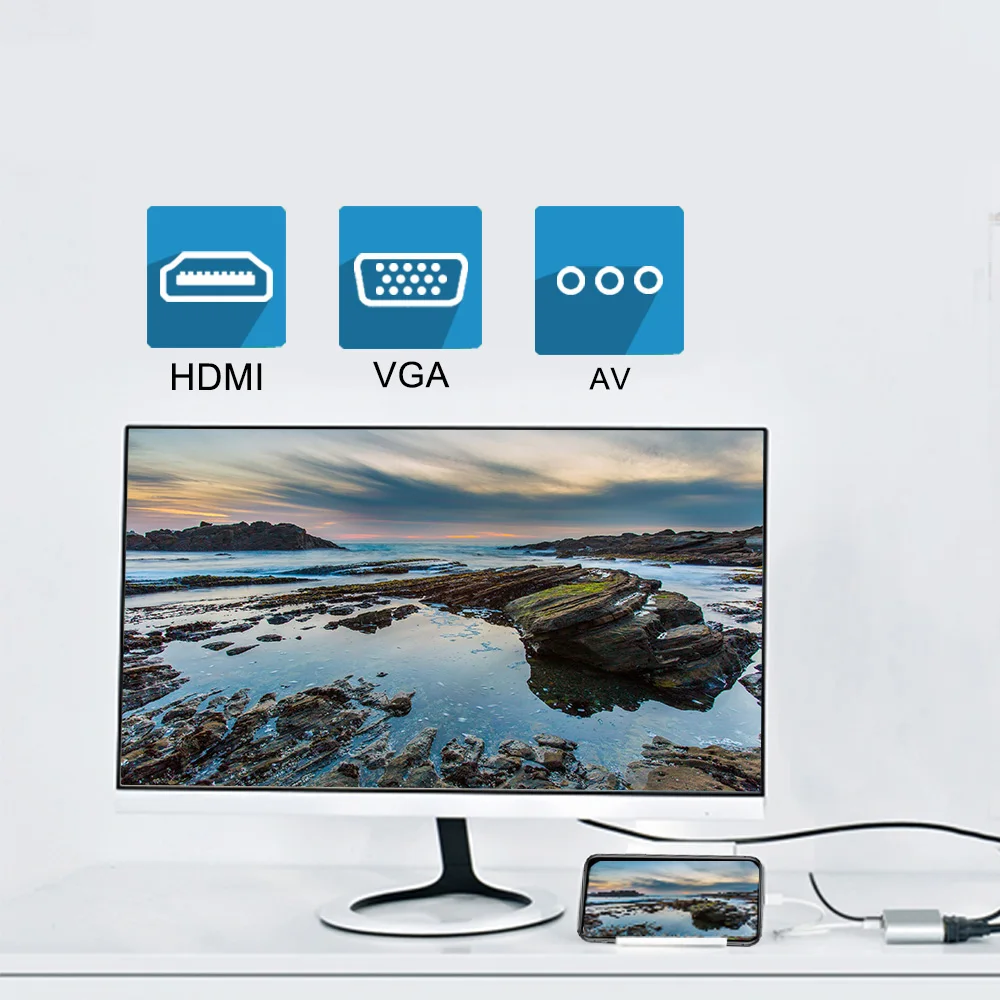Адаптер USB C новинка 2020 адаптер 4K 1080P для освещения в HDMI Digital AV VGA Micro совместимый с