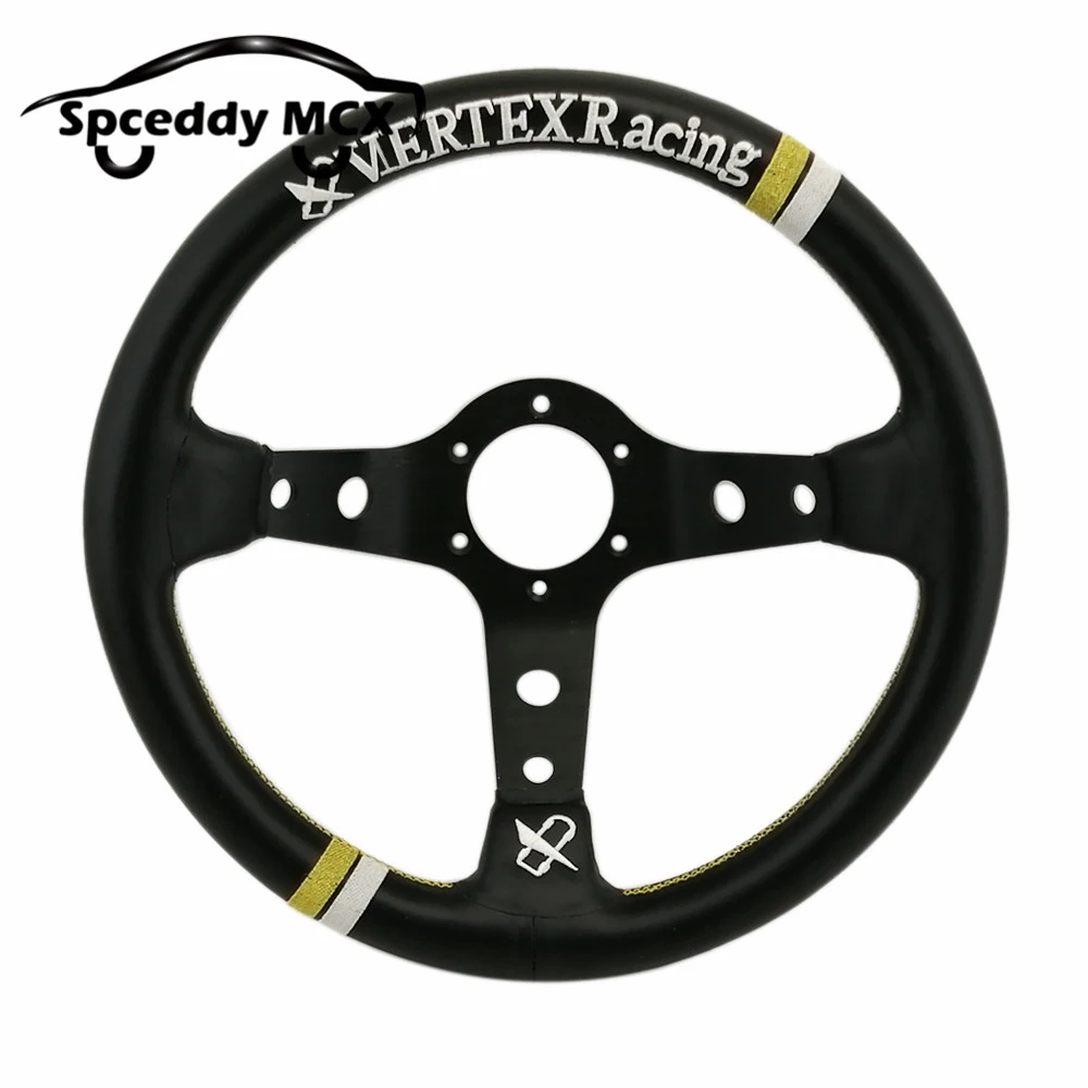 Spceddy MCX 13 дюймов 320 мм гоночное рулевое колесо из натуральной кожи с вышивкой Спорт