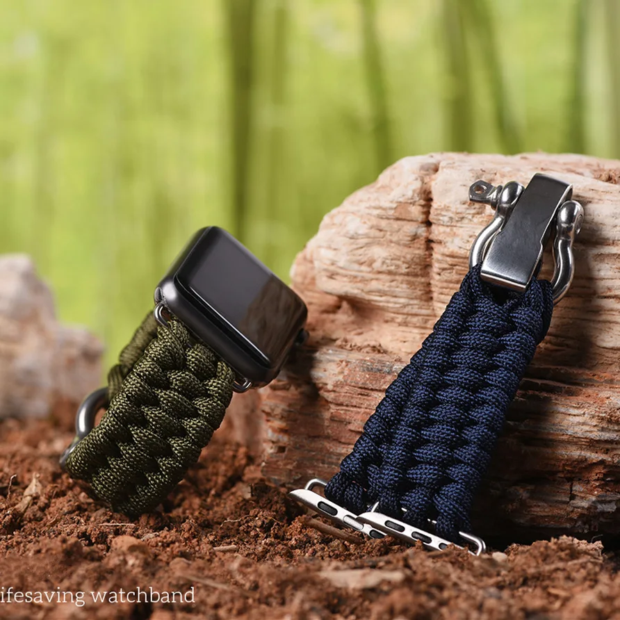 Нейлоновый ремешок для Apple Watch 5 44 мм 40 IWatch 42 38 спортивный браслет выживания на