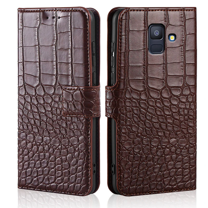 

Противоударный Магнитный чехол для Samsung Galaxy A6 2018, кожаный чехол-книжка для телефона, силиконовый чехол для мобильного телефона с отделениями для карт