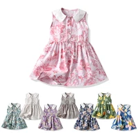 kidswant girls summer floral clothes sweet sleeveless princess dress turn down collar birthday clothing for kids 1 10 years