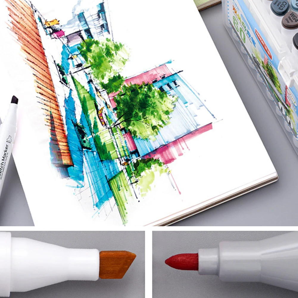 

Underlining Drawing 36 Colours Permanent Pens Highlighter Alcohol Based Illustration Art Marker Dual Tip Card Making Artist