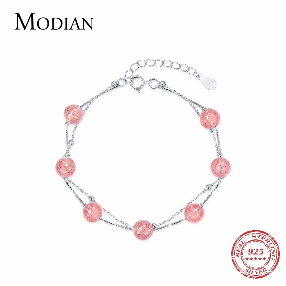 MODIAN натуральная 100% 925 стерлингового серебра клубника красивая цепочка с