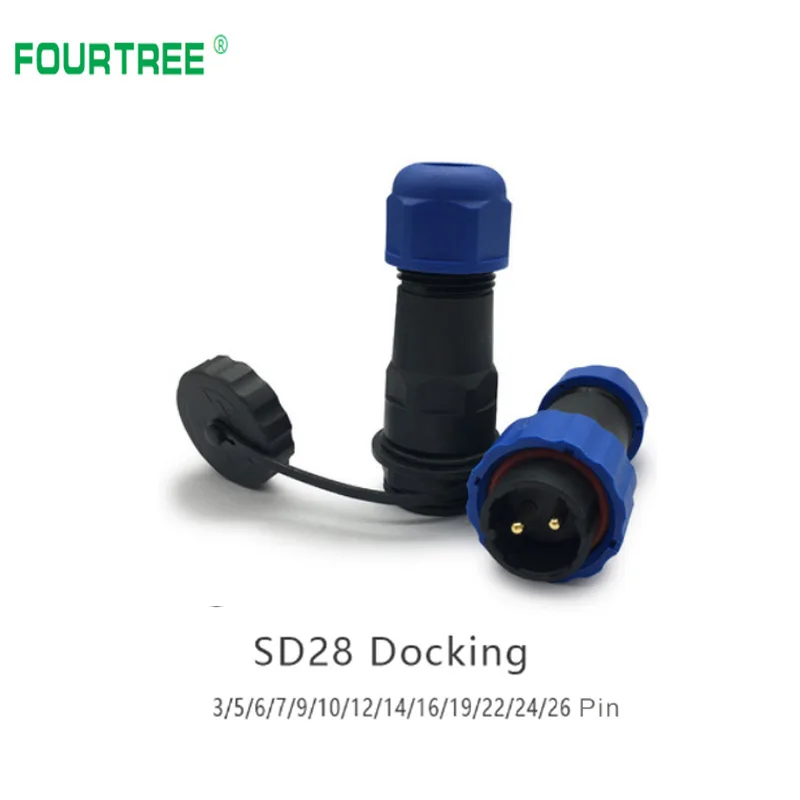 Водонепроницаемый разъем IP68 SD28 соединительный кабель питания штекер и гнездо