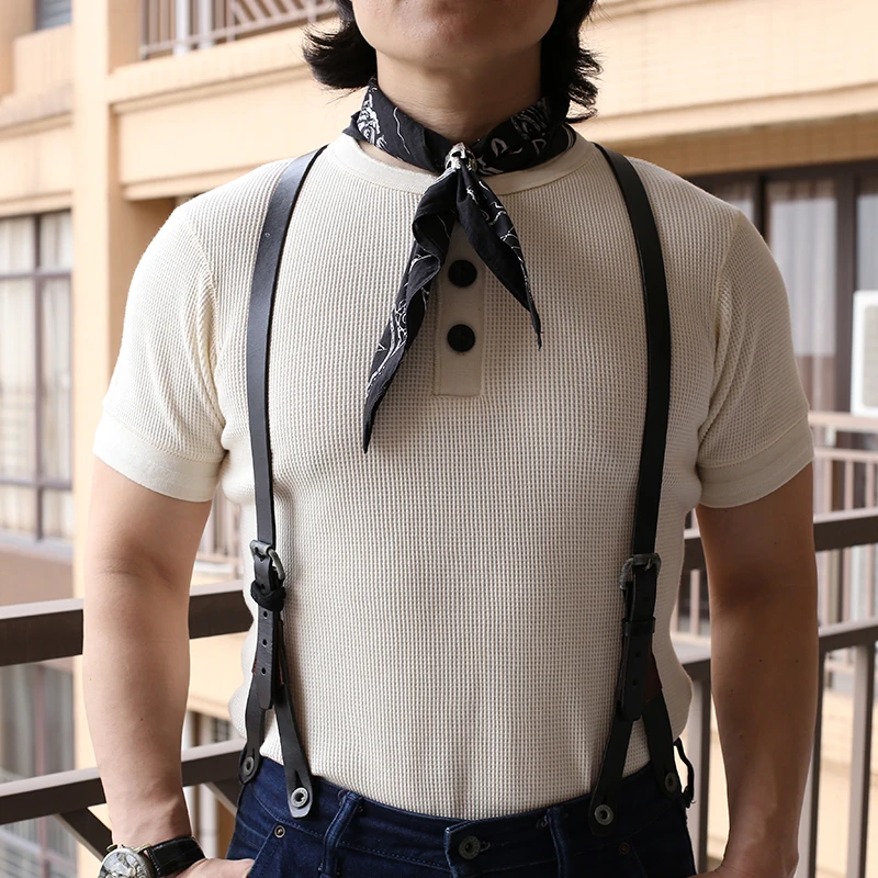 

AL6113 Read Description! Asian Size 300GSM 10.5oz Casual Henley Tee Cotton Super Flexible Waffle Pattern T Shirt 4 Colours