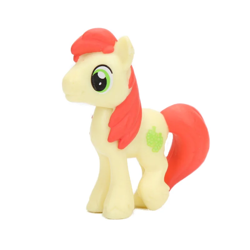 red hair yellow Игрушки My Little Pony, мини пони, ПВХ, фигурка принцессы, радуга, Дэш, Сумеречная искорка, яблоко, Джек, Рарити, куклы для девочек - Цвет: red hair yellow
