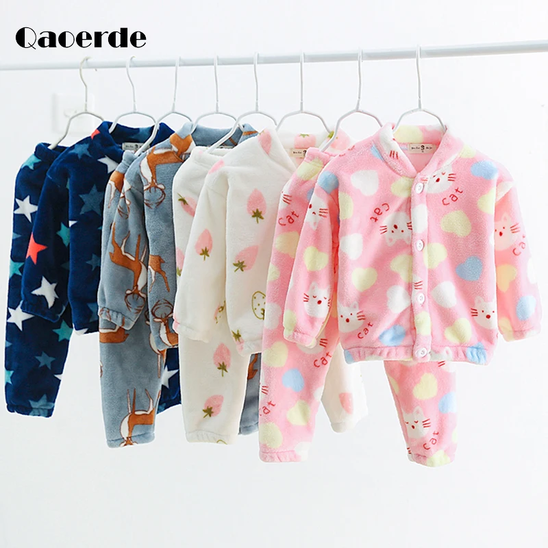 Детские пижамы зимняя детская одежда фланелевая для сна пижамные комплекты