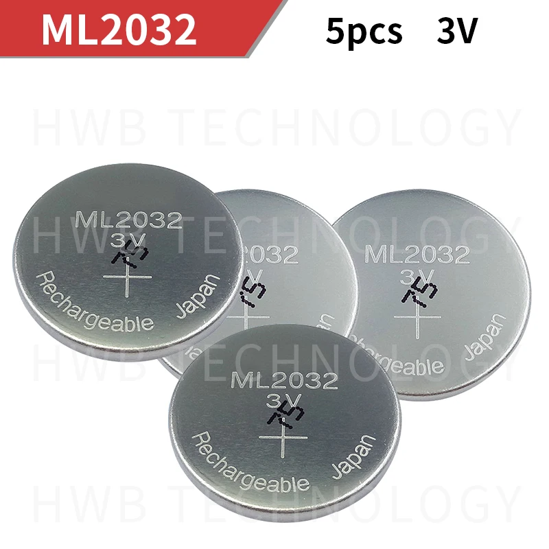 5 шт./лот новые оригинальные ML2032 3V перезаряжаемые литиевые батареи кнопки