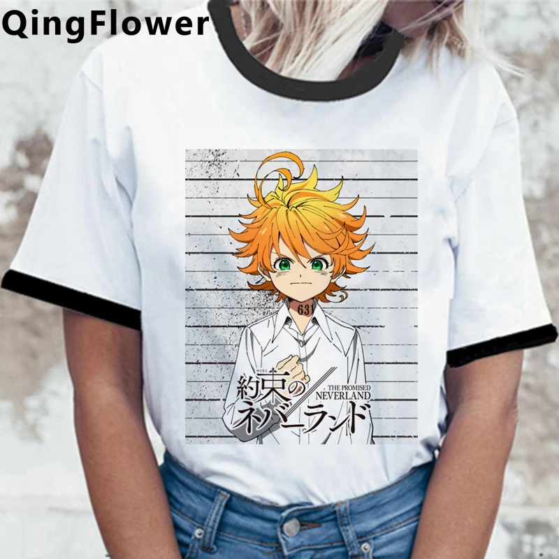 

Anime the Promised Neverland Emma Norman Ray t-shirt men couple casual tumblr harajuku kawaii clothes t shirt vintage