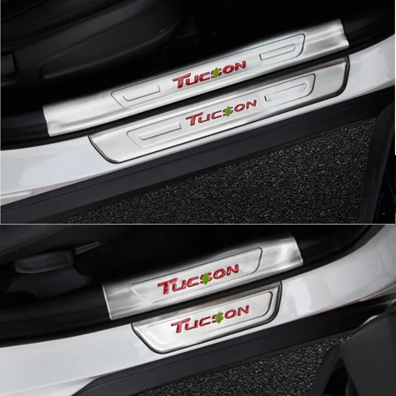 Полоса на порог двери для Hyundai Tucson протектор корпуса педали из нержавеющей