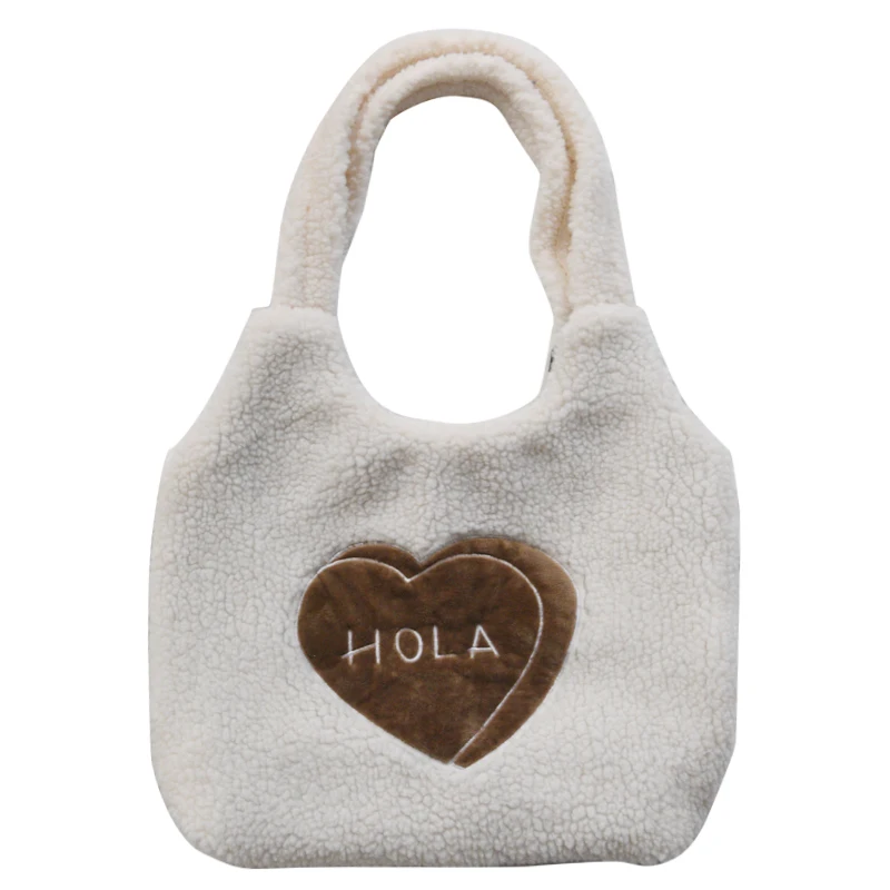 

Buibu Rao bag: autumn and winter plush stitching embroidery large-capacity leisure shopping bags with a hundred shoulder bags
