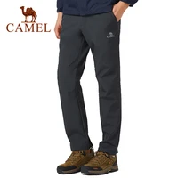 camel official women men outdoor hiking pants waterproof windproof warm fleece inner softshell trousers tactical trekking pants