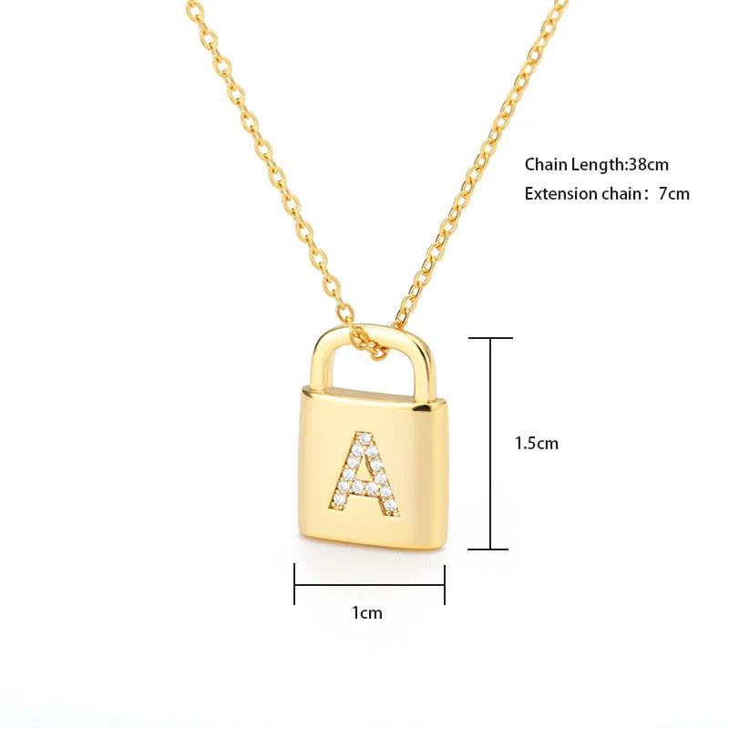 

Customized Stainless Steel Lock Necklace For Women Men Personalized Letter Pendant European and American Jewelry