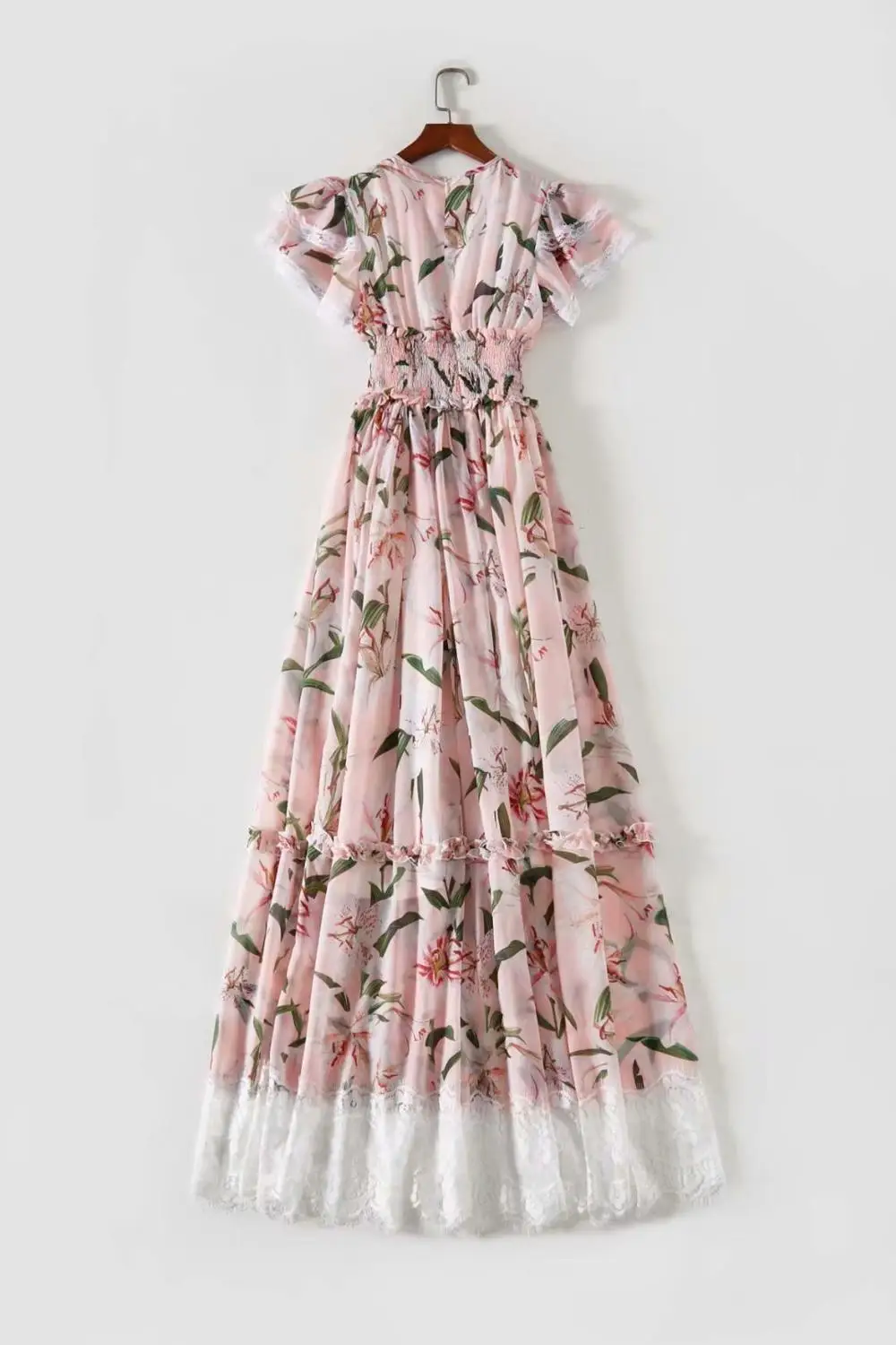 Новое Стильное женское кружевное платье с круглым вырезом и короткими рукавами