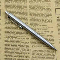 high quality hot sale stainless steel metal ballpoint pen silver trim baoer37