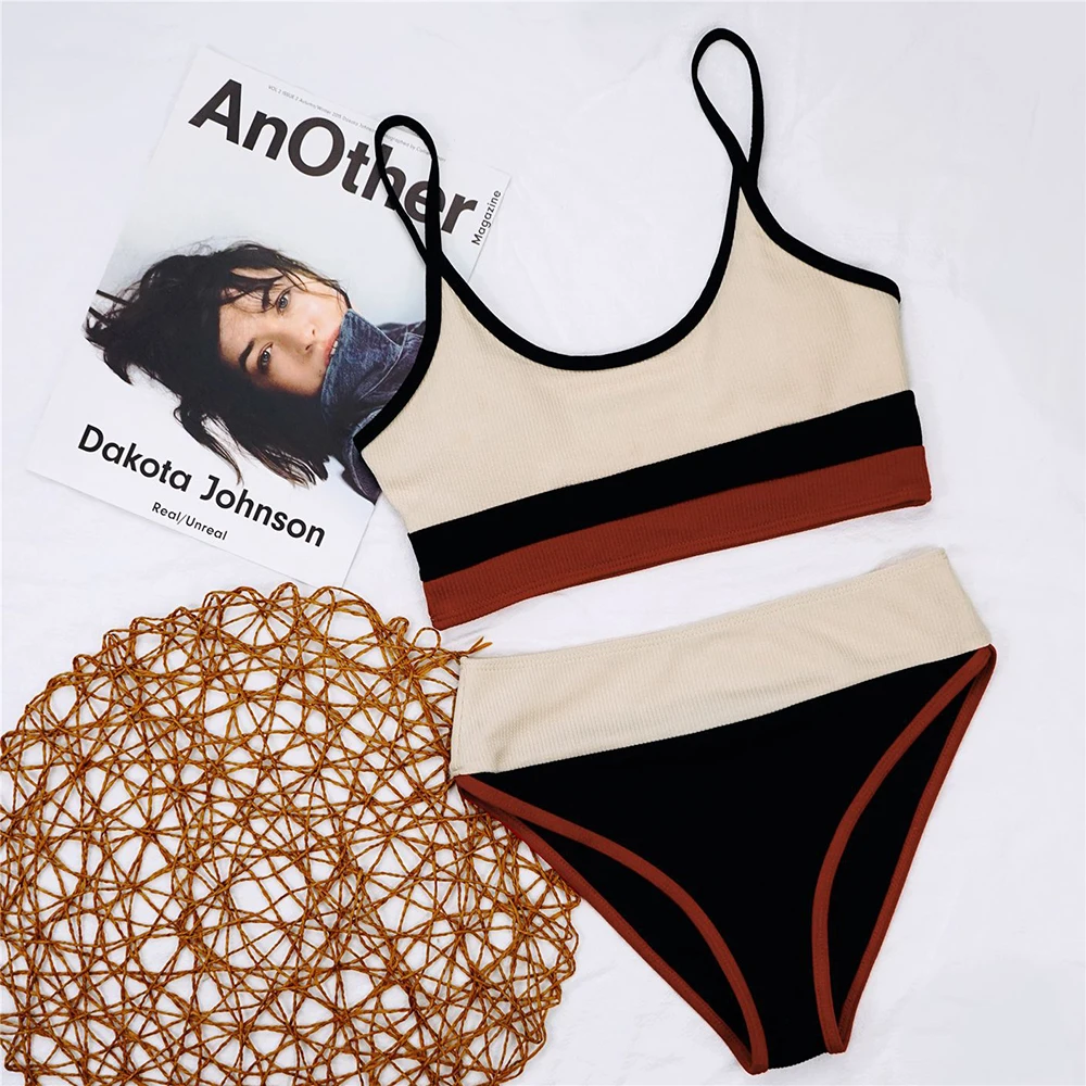 

Qeils Patchwork Bikinis Push Up Bikini 2021 Hot Sale Padded Bra High Waist Swimsuit Sexy Swimwear Women Brazilian Biquini