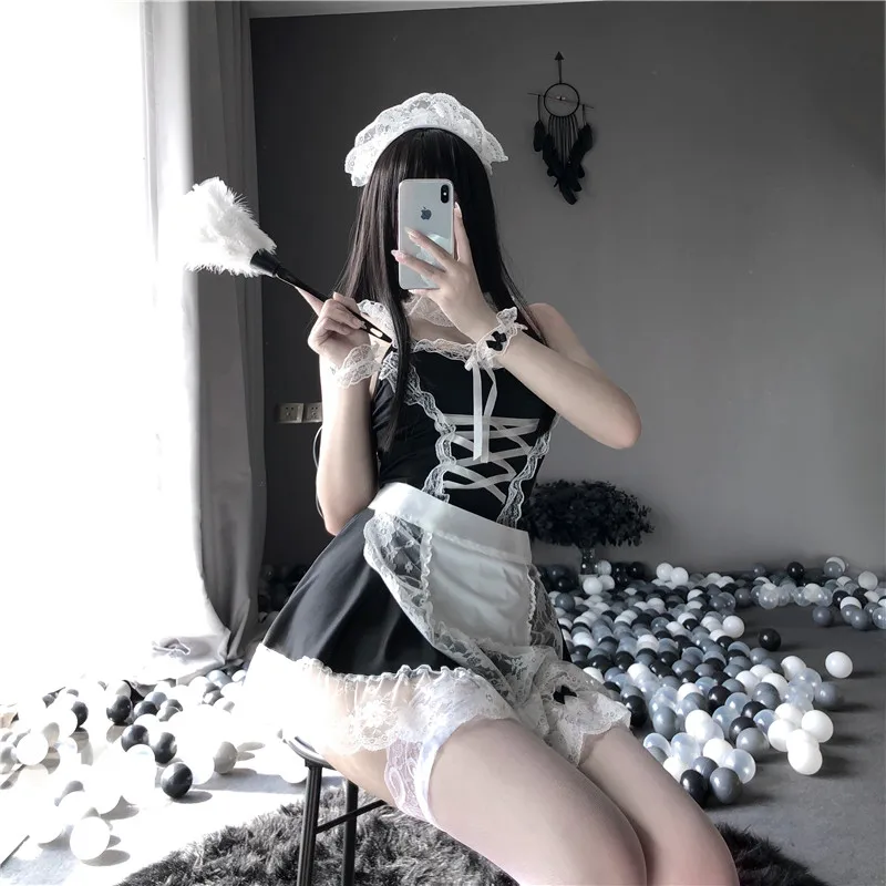 

OJBK Anime Women Sexy Lingerie Japanese Apron Maid Dress Moe Cosplay Costume Servant Hot Dress Uniform Kawaii Outfit 2022 New