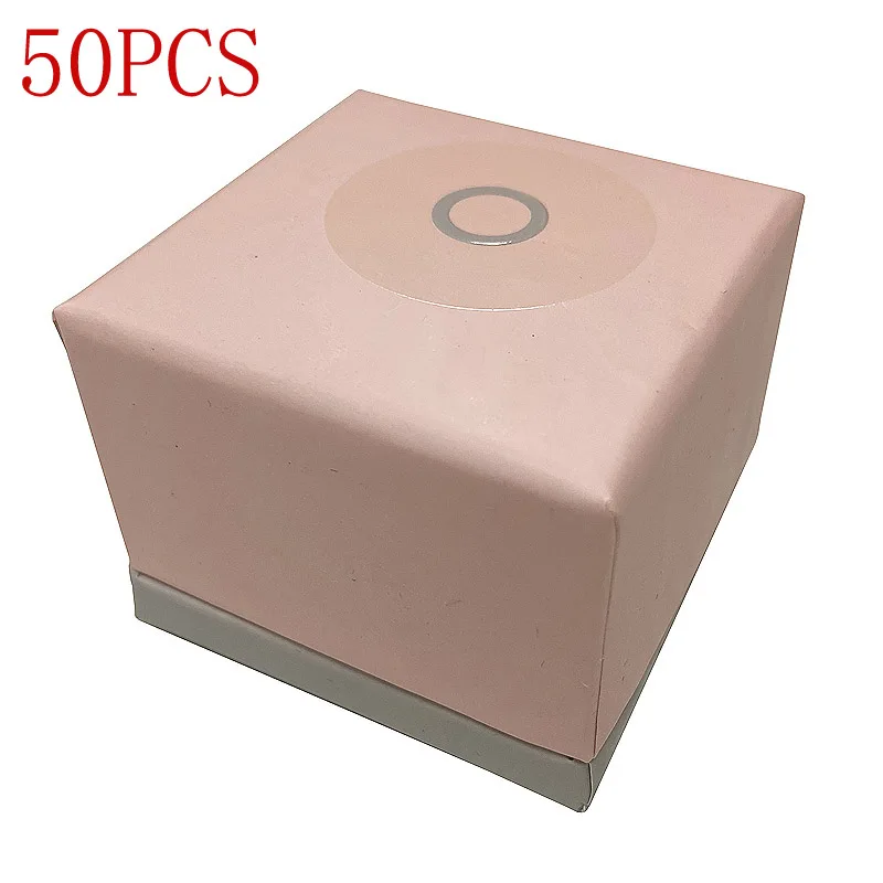 

50pcs Packaging Pink Paper Ring Boxes For Earrings Charms Fashion Jewelry Case for Valentine's Day Gift Wholesale Lots Bulk