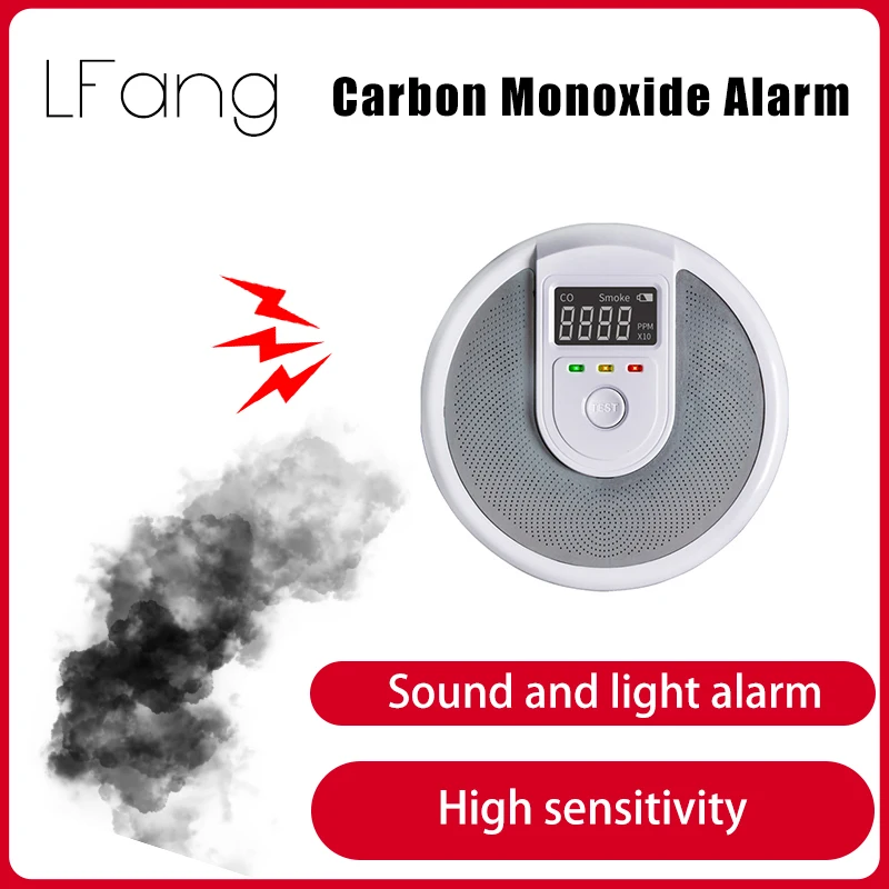 

Tuya Smart Zigbee LCD Carbon Monoxide Smoke Alarm Sound and Light Alarm Long Standby Easy Installation Responsive