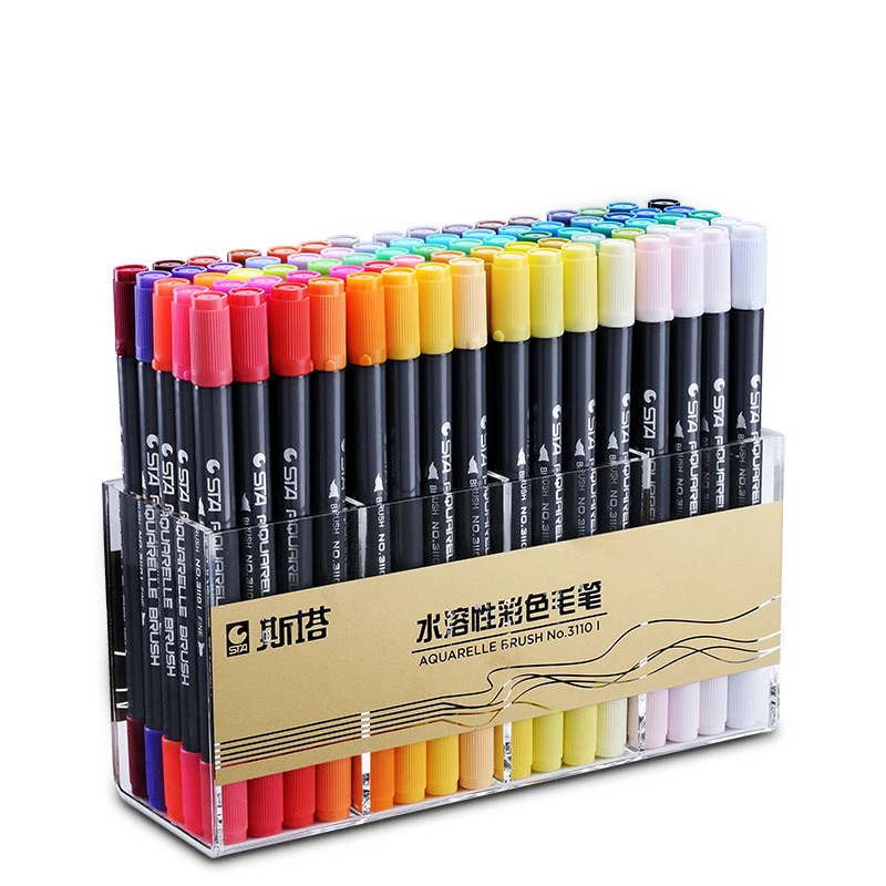 

Water-based soft marker head double paint in watercolor pen pen-dyed brush pen hand painted stationery painting for children