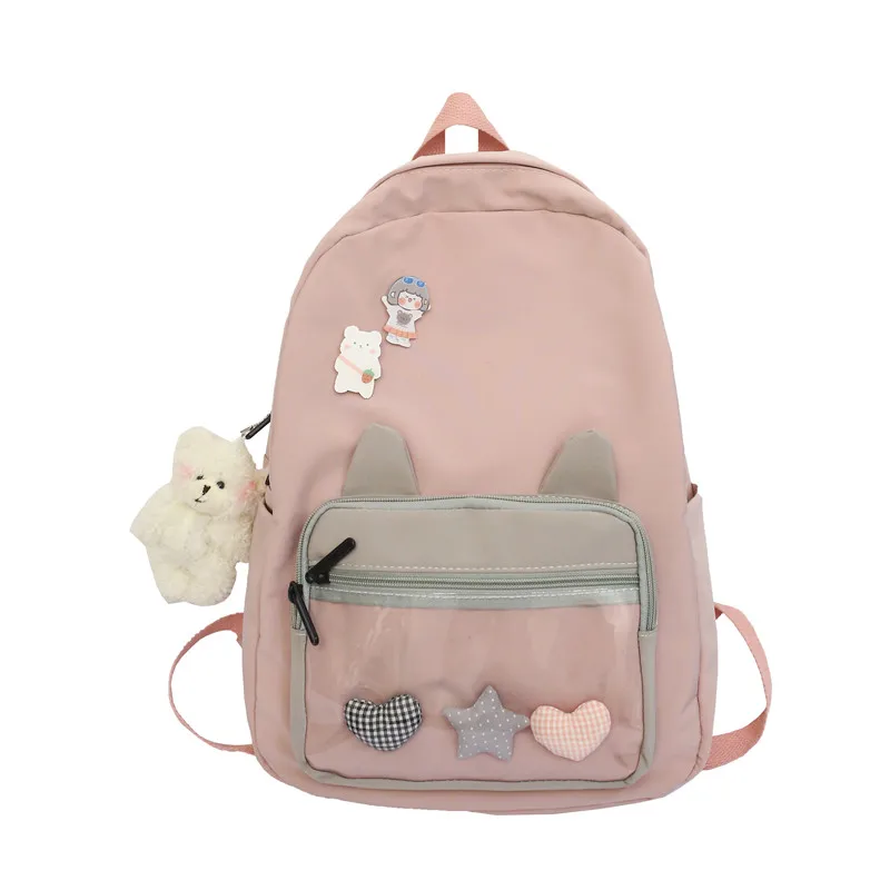 

Transparent Women Backpack Cute Girl Schoolbag Female Korean Harajuku Ulzzang Student Backpacks Japanese Wild Mochila Feminina