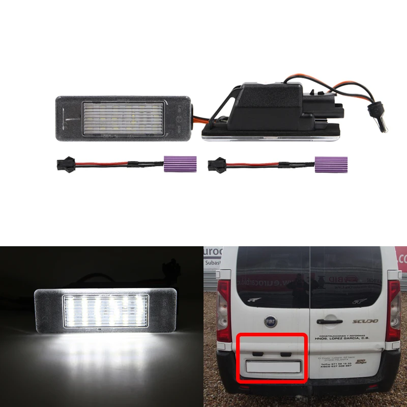 Светодиодная лампа CANbus для номерного знака Fiat Ulysse 1994 2011 Scudo 2007 2016 2 шт. Белая