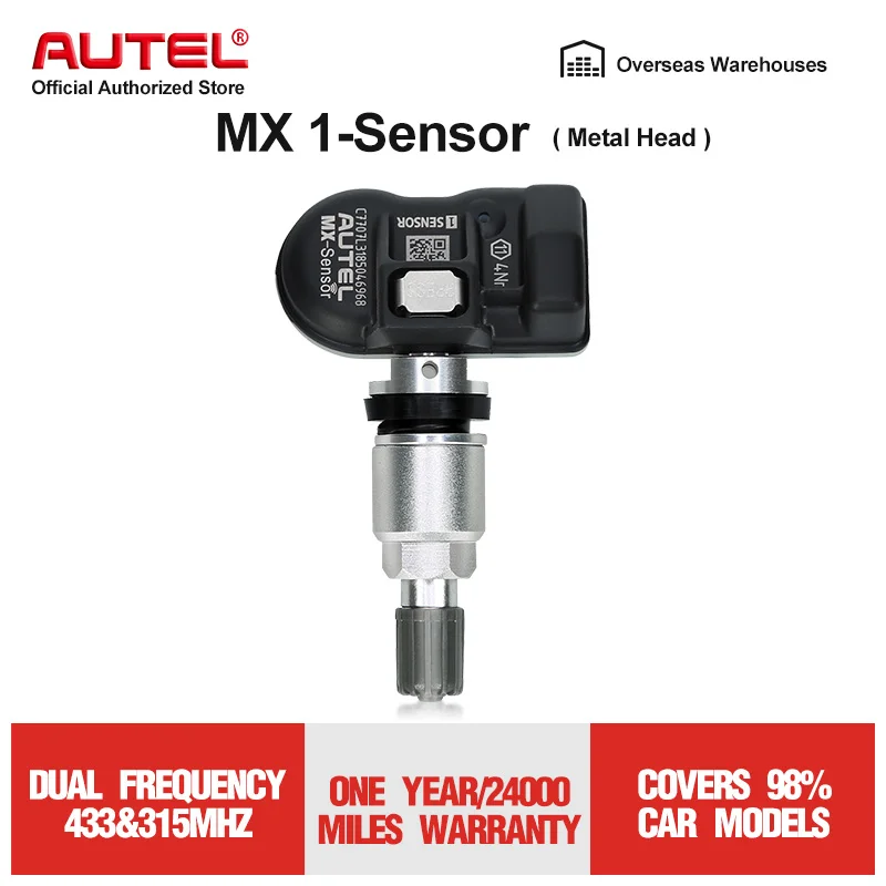 Autel Mx сенсор 433 МГц 315 МГц датчик давления в шинах с металлической головкой программируемый переосваиваемый датчик давления в шинах TPMS Универсальный Mx-sensor
