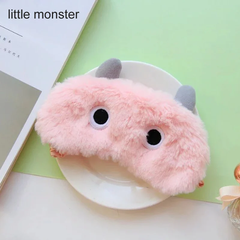 little monster 1 мультяшная маска для сна с изображением животных, маска для глаз, детская маска для сна, милые очки с животными, плюшевая ткань, предметы для дома - Цвет: little monster