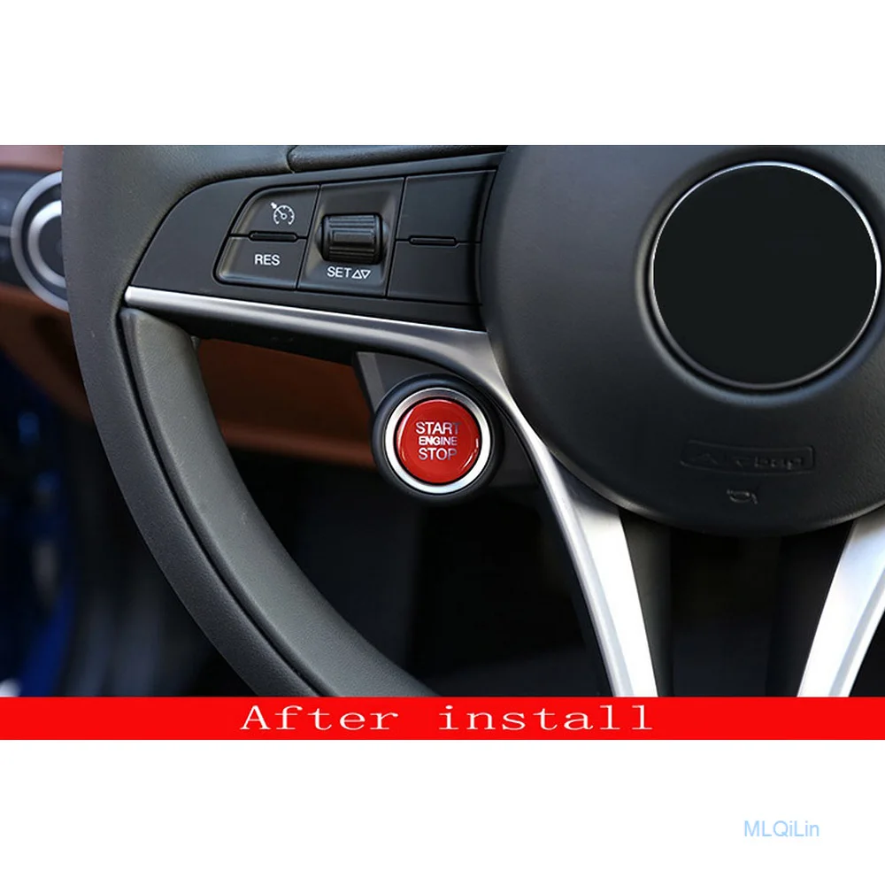 3 Цвета ABS автомобильный двигатель старт стоп кнопка кольцо Накладка для Alfa Romeo