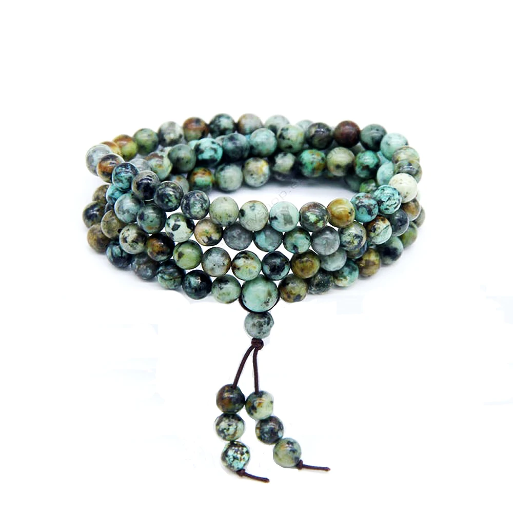 Браслет с бирюзовыми бусинами 6 мм для женщин и мужчин | Украшения аксессуары